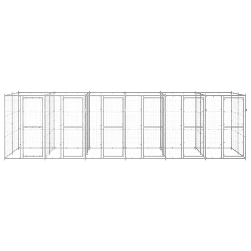 vidaXL suņu voljērs, 14,52 m², cinkots tērauds