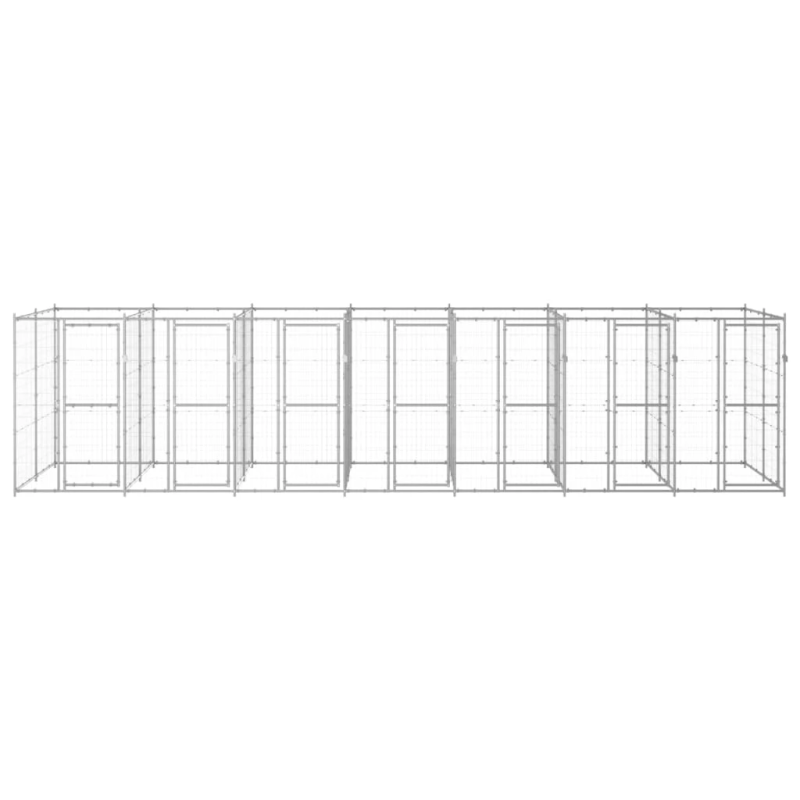 vidaXL suņu voljērs, 16,94 m², cinkots tērauds