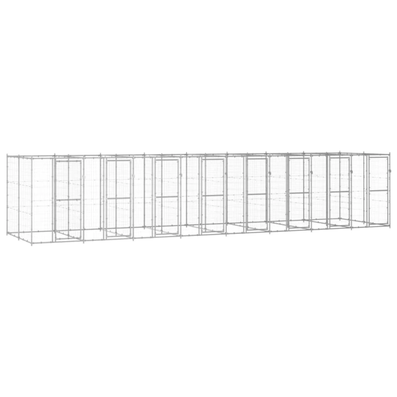 vidaXL suņu voljērs, 19,36 m², cinkots tērauds