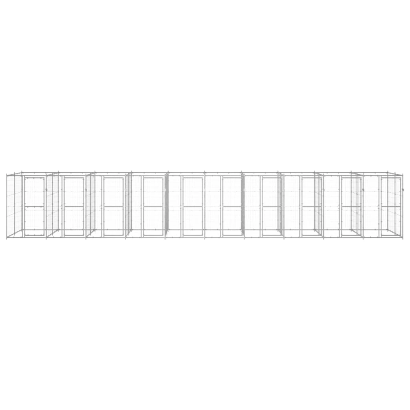 vidaXL suņu voljērs, 24,2 m², cinkots tērauds