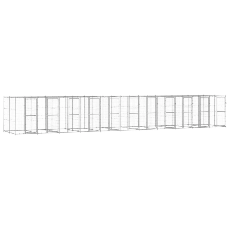 vidaXL suņu voljērs, 26,62 m², cinkots tērauds