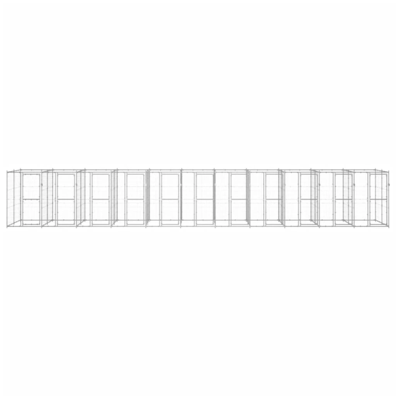 vidaXL suņu voljērs, 26,62 m², cinkots tērauds