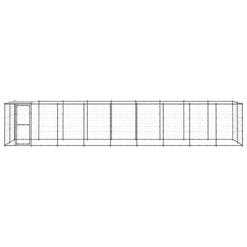 vidaXL suņu voljērs ar jumtu, 21,78 m², tērauds