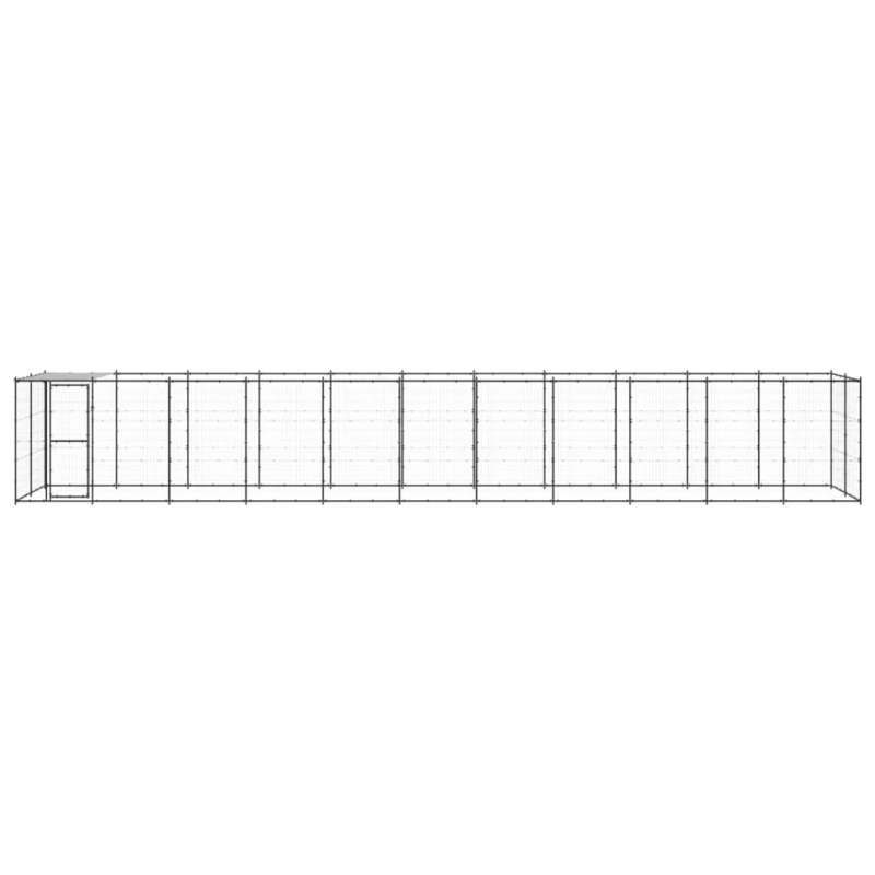 vidaXL suņu voljērs ar jumtu, 26,62 m², tērauds