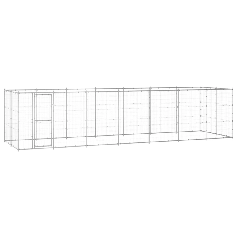 vidaXL suņu voljērs, 16,94 m², cinkots tērauds