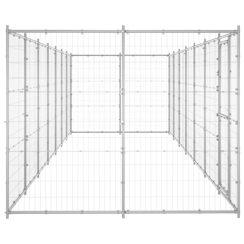 vidaXL suņu voljērs, 16,94 m², cinkots tērauds