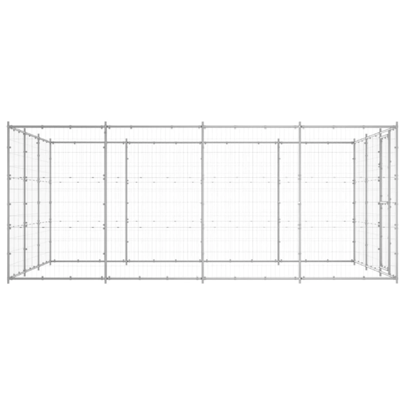 vidaXL suņu voljērs, 14,52 m², cinkots tērauds