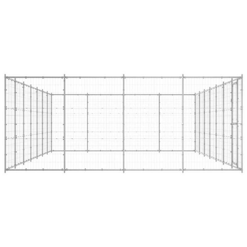 vidaXL suņu voljērs, 33,88 m², cinkots tērauds