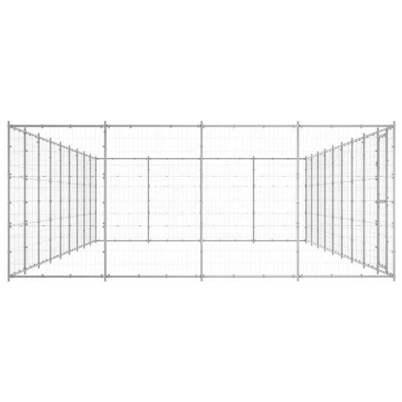 vidaXL suņu voljērs, 43,56 m², cinkots tērauds