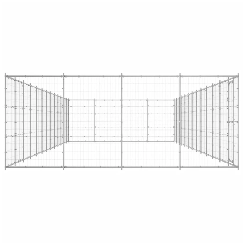 vidaXL suņu voljērs, 53,24 m², cinkots tērauds