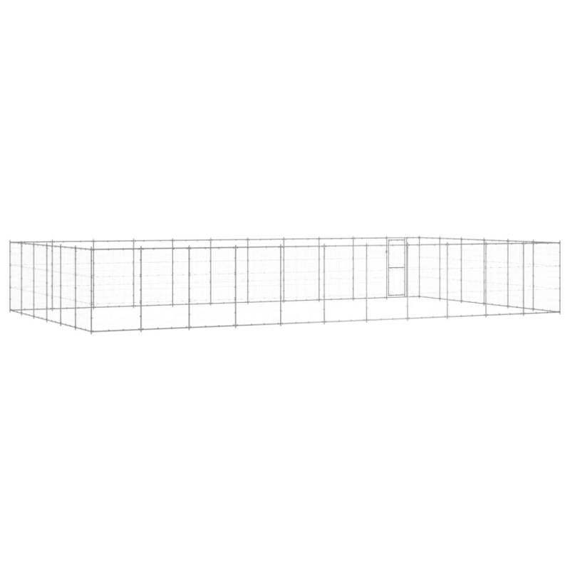 vidaXL suņu voljērs, 79,86 m², cinkots tērauds