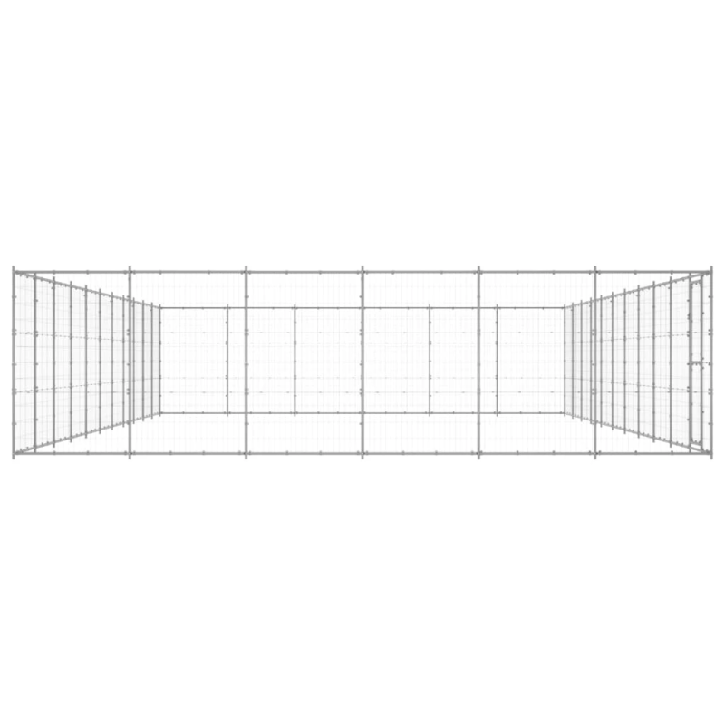 vidaXL suņu voljērs, 79,86 m², cinkots tērauds