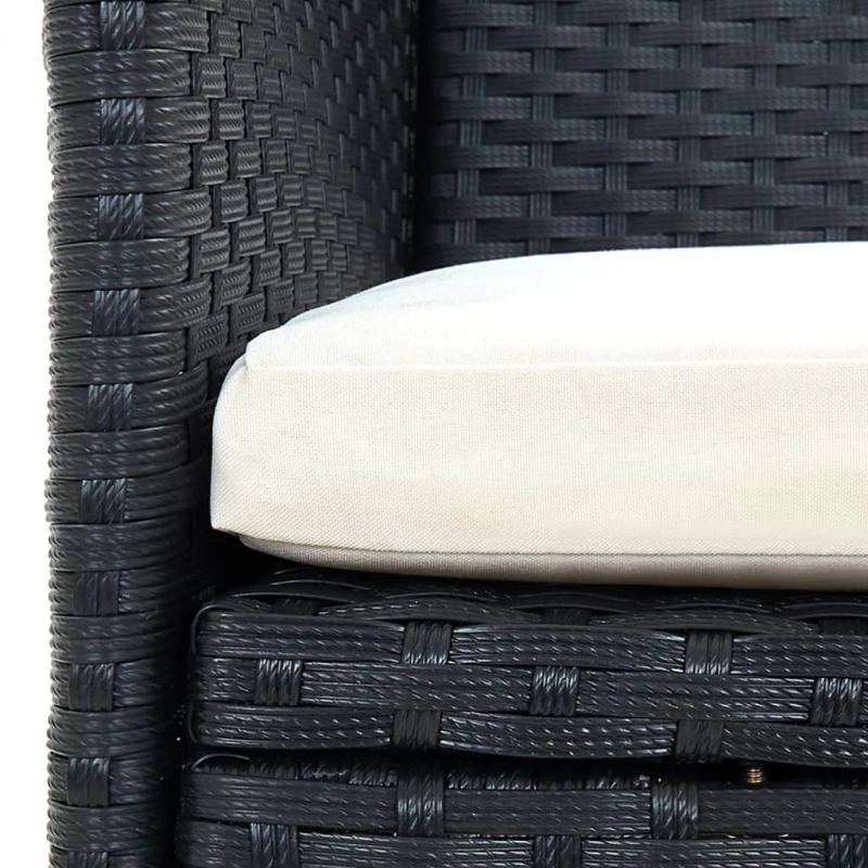 vidaXL dārza krēsli, 4 gab., PE rotangpalma, melni