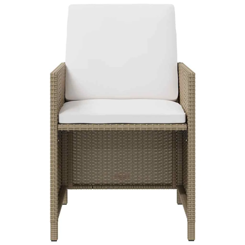 vidaXL dārza krēsli ar matračiem, 4 gab., bēša PE rotangpalma