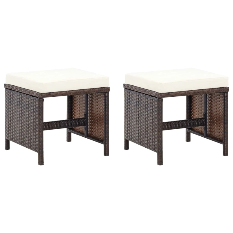 vidaXL 4-daļīgs dārza krēslu un soliņu komplekts, brūna PE rotangpalma