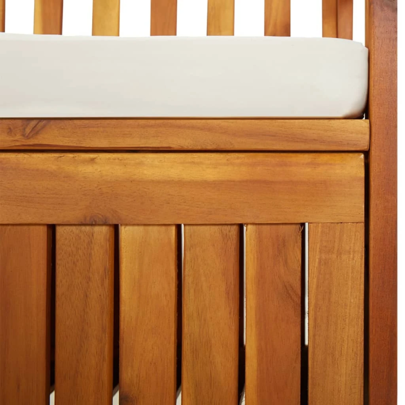 vidaXL sols ar glabāšanas nodalījumu, 148 cm, akācijas masīvkoks