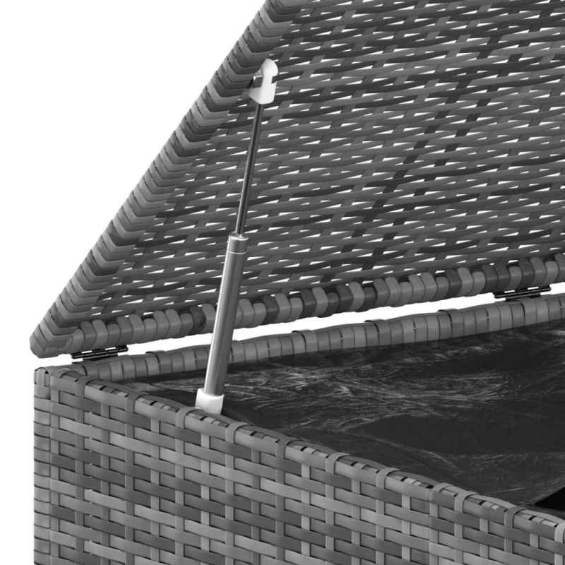 vidaXL dārza spilvenu kaste, 145x100x103 cm, pelēka PE rotangpalma