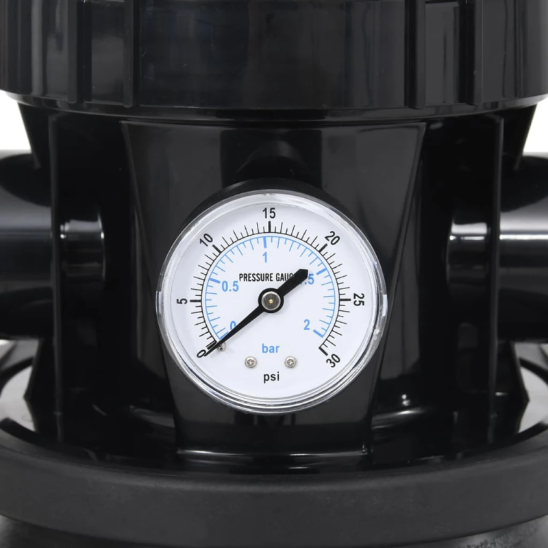 vidaXL baseina smilšu filtrs ar priekšfiltru, melns