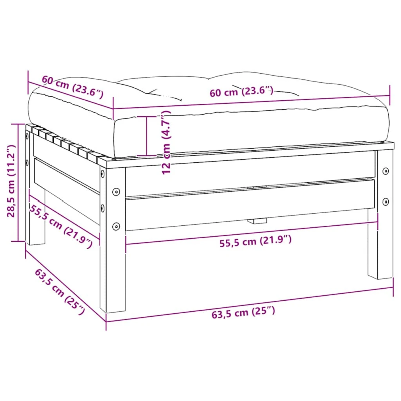 vidaXL 2-vietīgs dārza dīvāns ar pelēkiem spilveniem, priedes koks