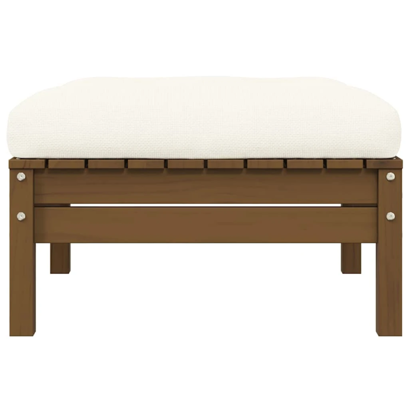 vidaXL 2-vietīgs dārza dīvāns ar krēmkrāsas spilveniem, priedes koks