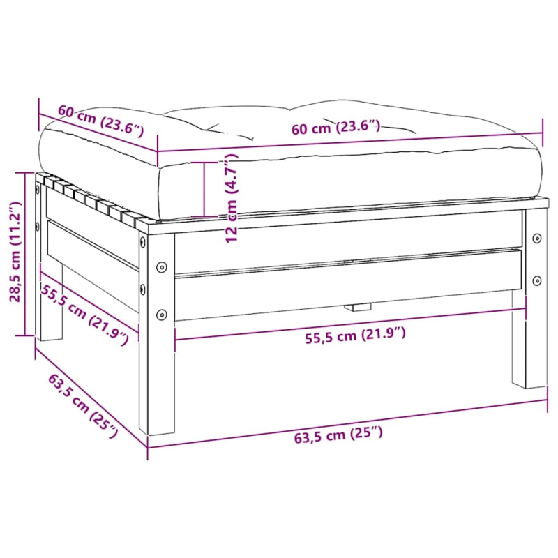 vidaXL 3-daļīgs dārza atpūtas mēbeļu komplekts ar matračiem, priede