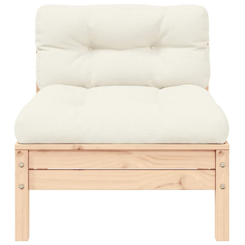 vidaXL 3-daļīgs dārza mēbeļu komplekts ar krēmkrāsas matračiem, priede