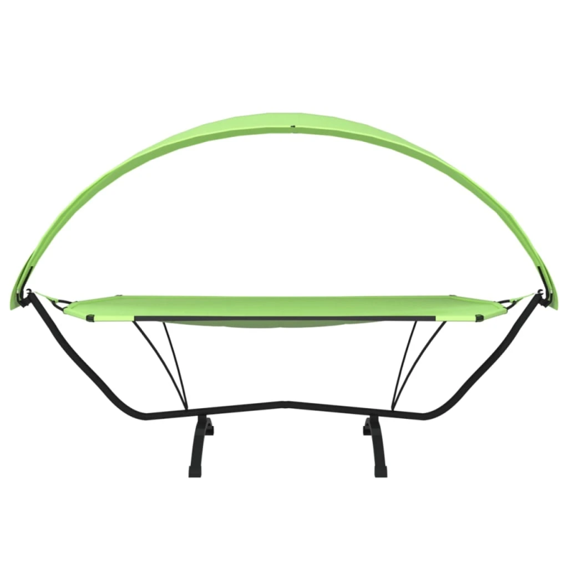 vidaXL āra atpūtas gulta ar jumtu, tērauds un zaļš Oksfordas audums