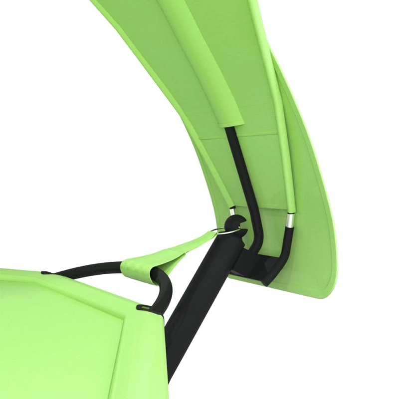 vidaXL āra atpūtas gulta ar jumtu, tērauds un zaļš Oksfordas audums