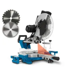 Sliding mitre saw HM140L double bevel + additional sawblade, Scheppach