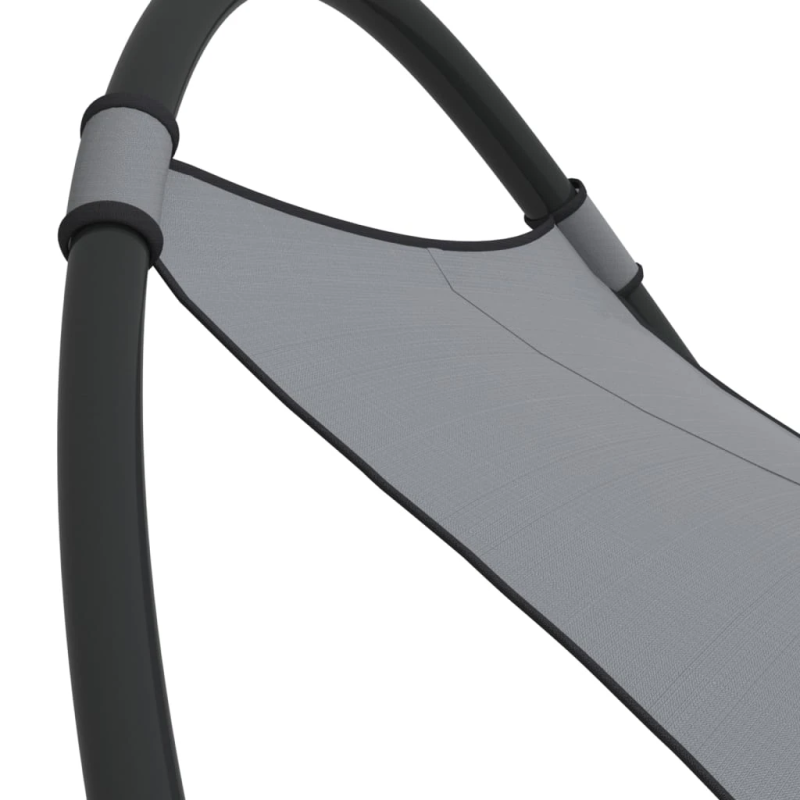 vidaXL sauļošanās šūpuļkrēsls ar riteņiem, tērauds, pelēks tekstilēns