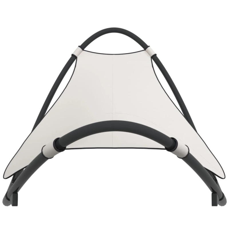 vidaXL sauļošanās šūpuļkrēsls ar riteņiem, tērauds, bēšs tekstilēns