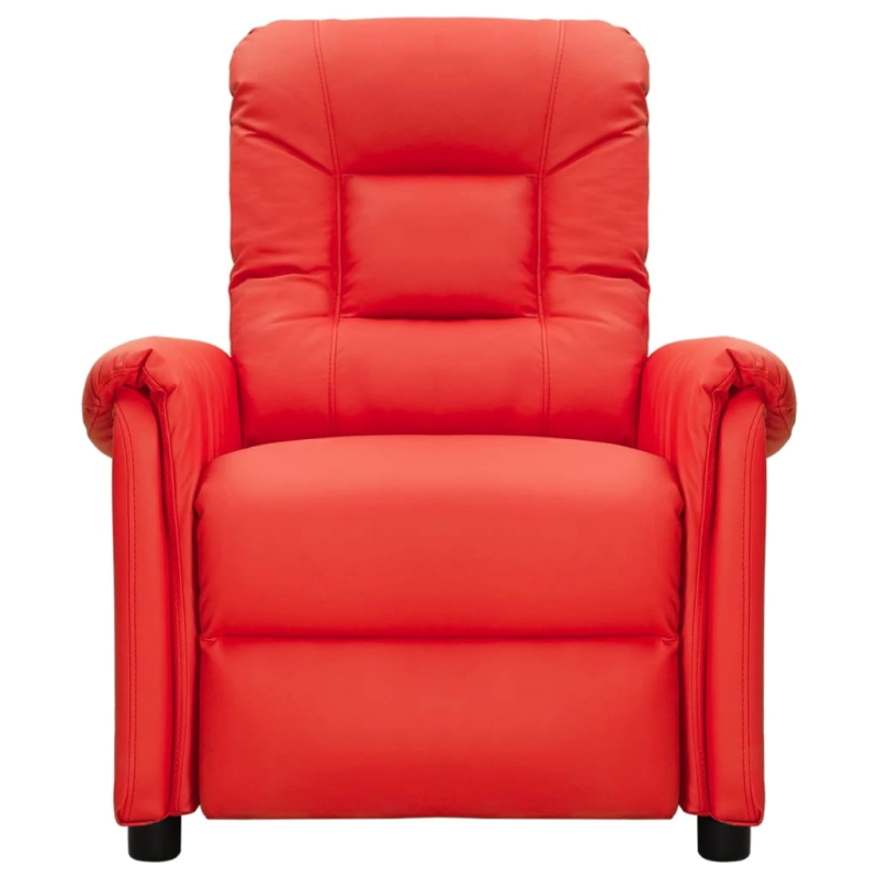 vidaXL atpūtas krēsls, atgāžams, sarkana mākslīgā āda