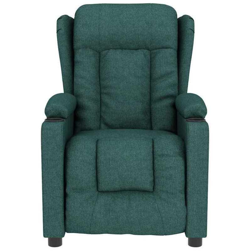 vidaXL masāžas krēsls, tumši zaļš audums