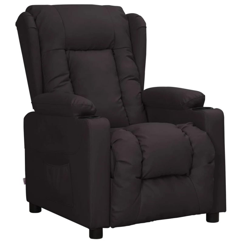 vidaXL atpūtas krēsls, atgāžams, melna mākslīgā āda