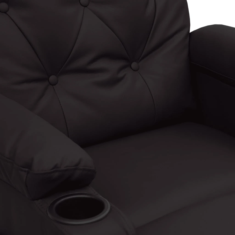 vidaXL atpūtas krēsls, atgāžams, melna mākslīgā āda