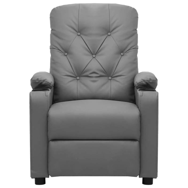 vidaXL atpūtas krēsls, atgāžams, pelēka mākslīgā āda