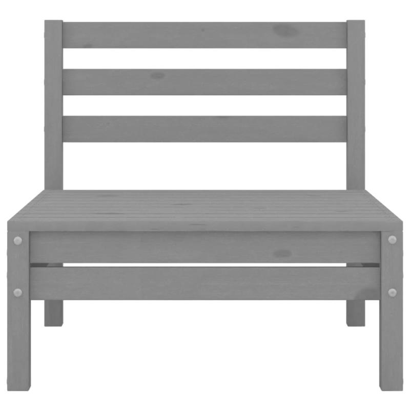 vidaXL 3-daļīgs dārza atpūtas mēbeļu komplekts, pelēks priedes koks