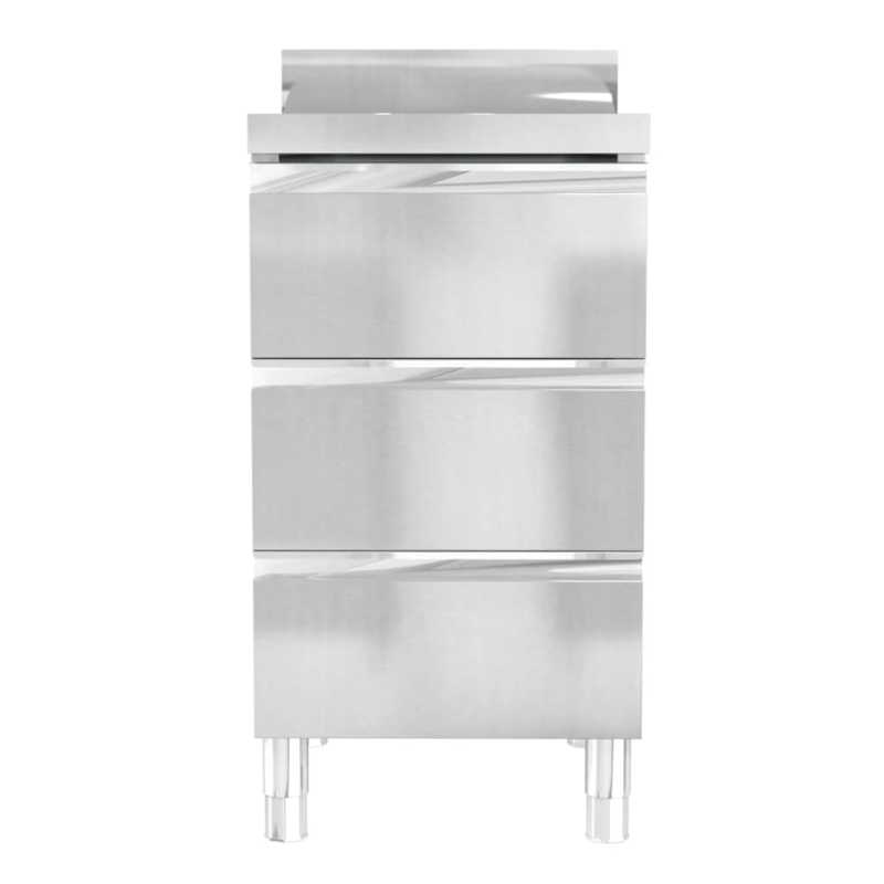 vidaXL virtuves skapīši, 3 gab., nerūsējošais tērauds