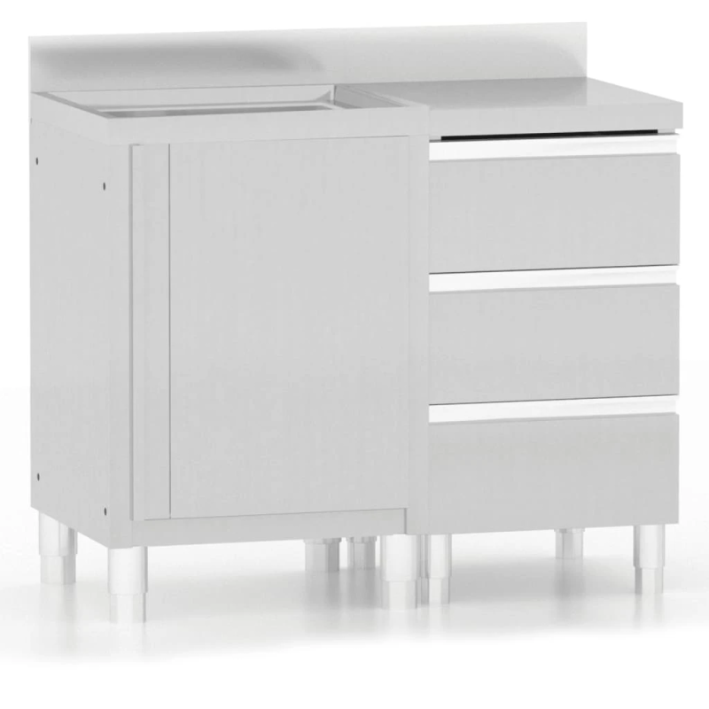 vidaXL virtuves skapīši, 2 gab., nerūsējošais tērauds