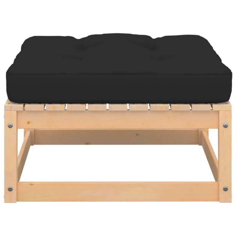 vidaXL dārza soli ar matračiem, 2 gab., priedes masīvkoks