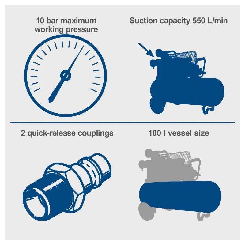 Kompresors HC550TC 230V- 100L, Scheppach