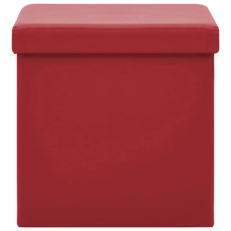 vidaXL soliņš ar kasti, salokāms, vīnsarkani, PVC