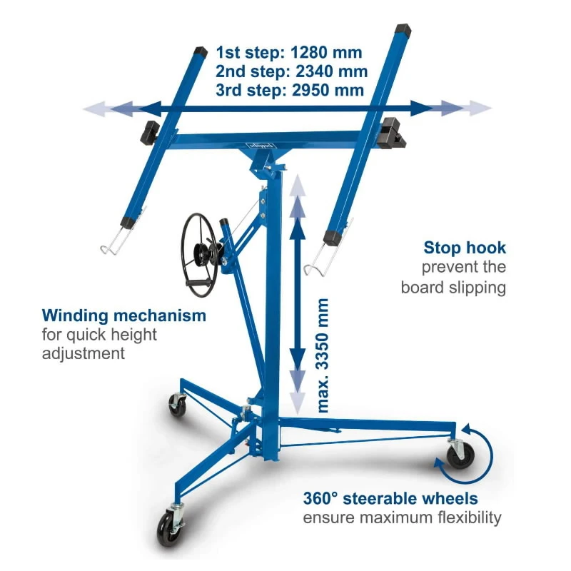 Ģipškartona lokšņu pacēlājs TBL400, Scheppach