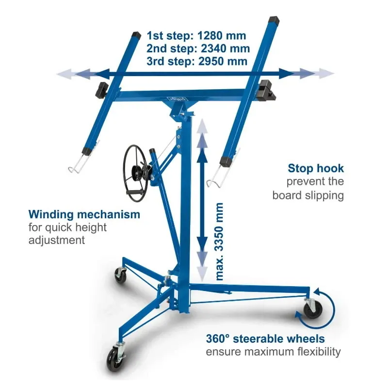 Ģipškartona lokšņu pacēlājs TBL400, Scheppach