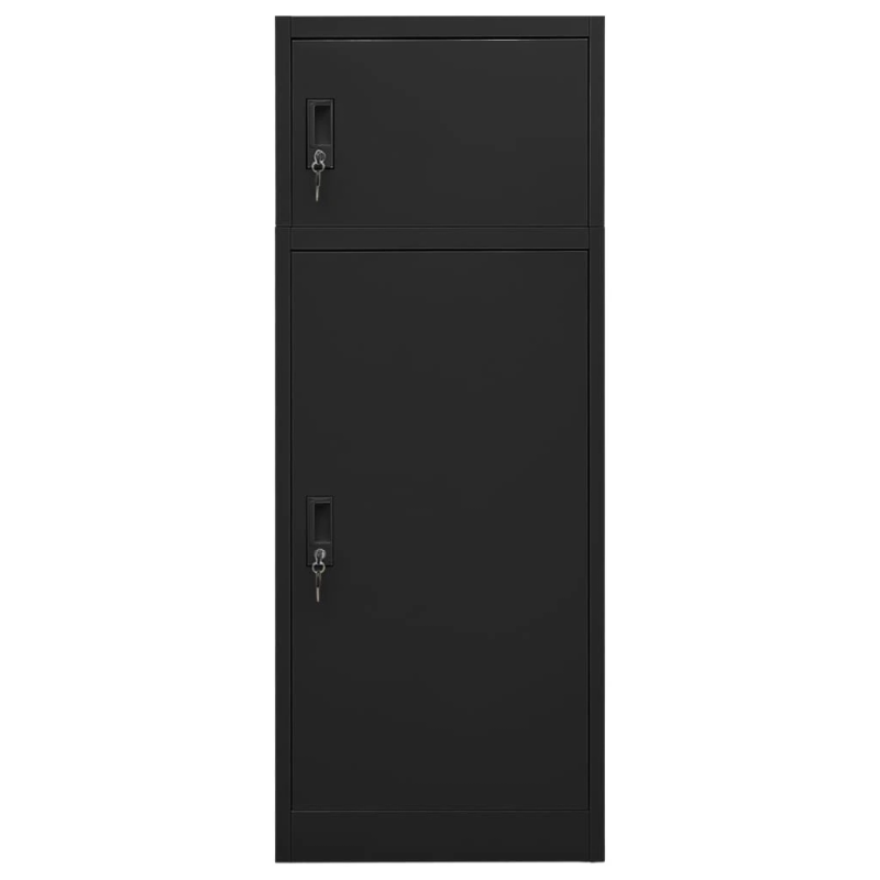 vidaXL seglu skapis, melns, 53x53x140 cm, tērauds