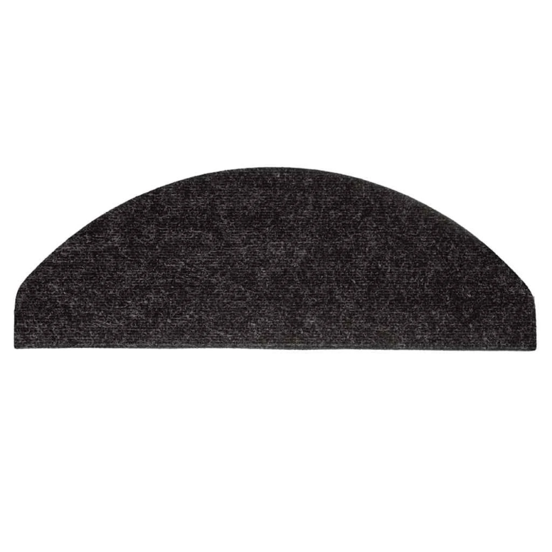 vidaXL kāpņu paklāji, 15 gab., pašlīmējoši, 56x17x3 cm, melni