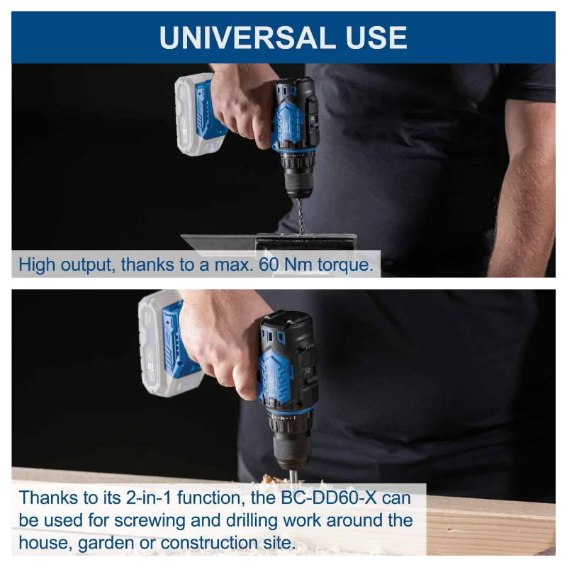 Akumulatora urbjmašīna BC-DD60-X, GEN2, karkass, Scheppach