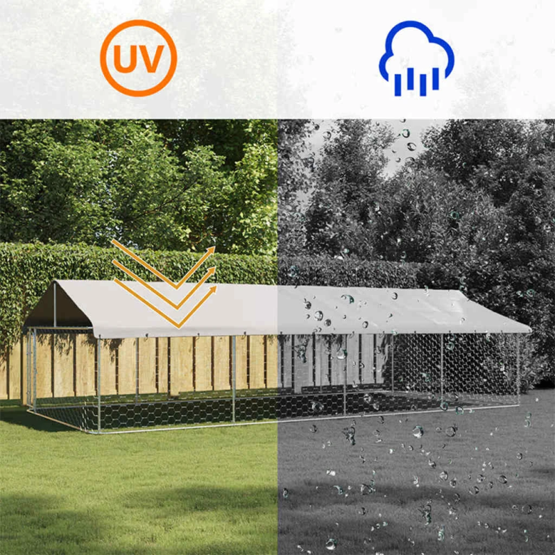 vidaXL suņu voljērs ar jumtu, 600x300x150 cm