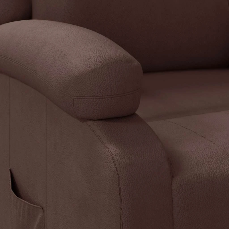 vidaXL atpūtas krēsls, atgāžams, brūna mākslīgā āda