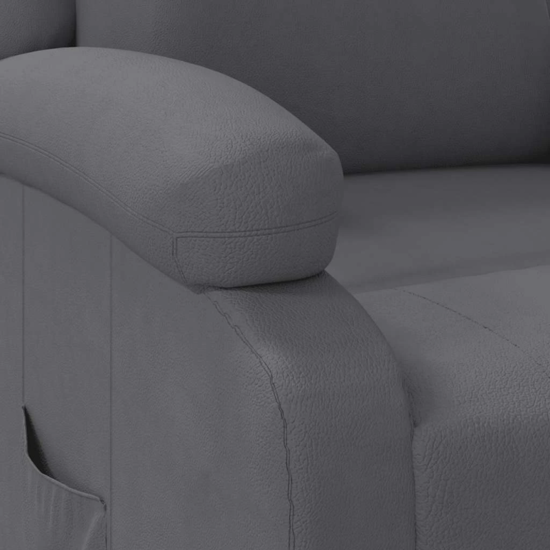 vidaXL Atlošiamas krėslas, pilkos spalvos, dirbtinė oda